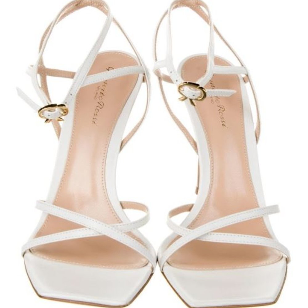 Gianvito Rossi Georgina 105 Strappy Stiletto Sandals White Size 40 - Brand New - Picture 3 of 4